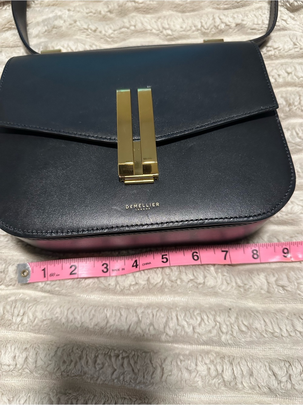 DeMellier Black Leather Crossbody with Gold Hardware